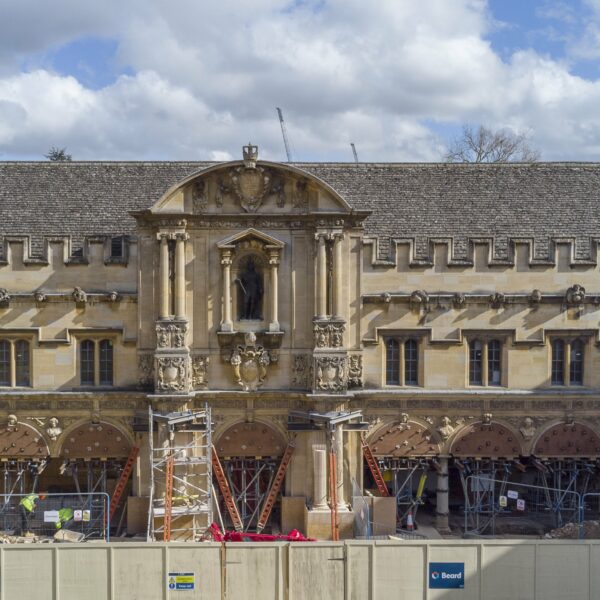 1. overview of facade with propping in place